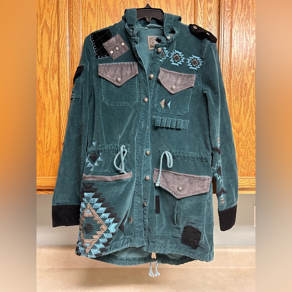 Rare Vintage Green Blue Suede Double D Ranch Jacket